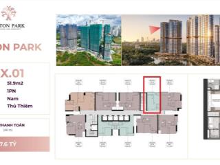 Bán nhanh căn hộ eaton park giá tốt 1pn view thủ thiêm 51m2 7.6 tỷ