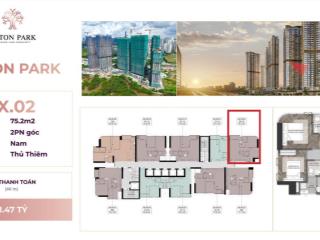 Bán nhanh căn hộ eaton park giá tốt 2pn góc view thủ thiêm 75m² 11,47 tỷ