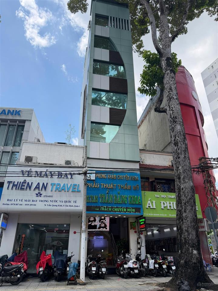 Toà nhà mặt tiền trần quang khải p.tân định q1 dt 4x16m kết cấu 8 tầng hđt 3000$ giá bán 35 tỷ