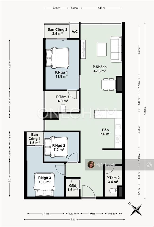 Bán căn 3 phòng ngủ the galleria giá chỉ 25.5 tỷ,  0981 799 ***