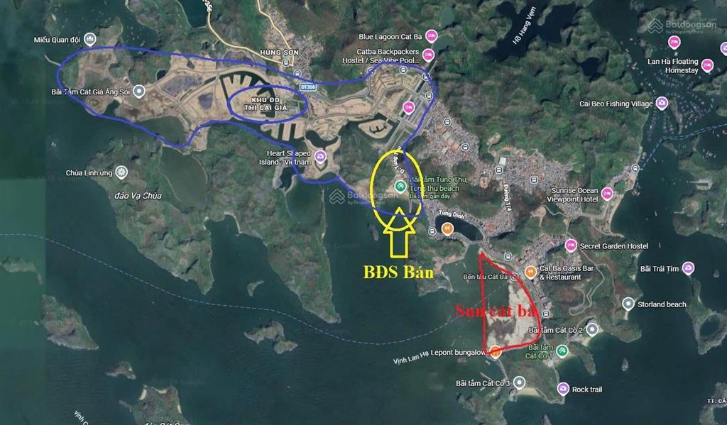 Bán đất mặt biển tùng thu cát bà, cạnh sun group, diện tích 8200m2, phù hợp làm khu resort cao cấp