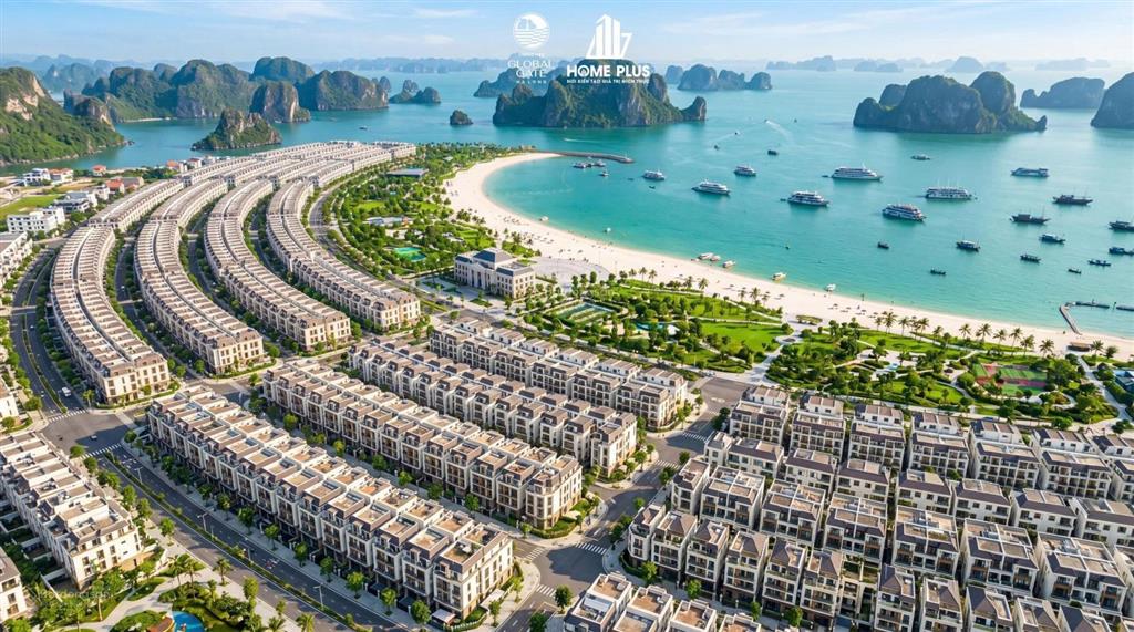 Bán căn liền kề mặt bãi tắm biển 66m2 vin hạ long xanh giá đầu tư, xây thô 4 tầng, sổ lâu dài