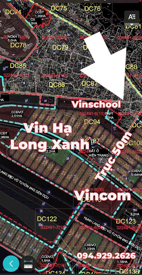 Bán đất cách vin hạ long 50m, đường to 10m, giá rẻ bằng 1/3 vin, full xd