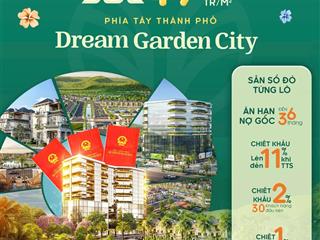 Giá sốc nhất lương sơn  sở hữu dream garden city sẵn sổ đỏ chỉ từ 19 triệu/m2