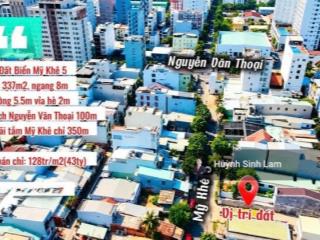 Bán đất mặt tiền mỹ khê 5  kề nguyễn văn thoại  2 mặt tiền trước sau  đơn giá siêu rẻ 128 tr/m2