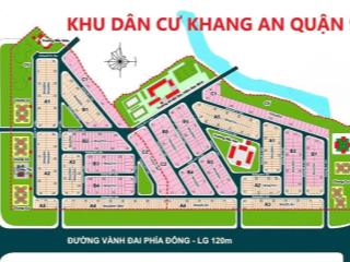 Bán nền 132m2 (6x22m) mt đường số 1 tại kdc khang an, đối diện dãy đất chung cư, giá 78 tr/m2