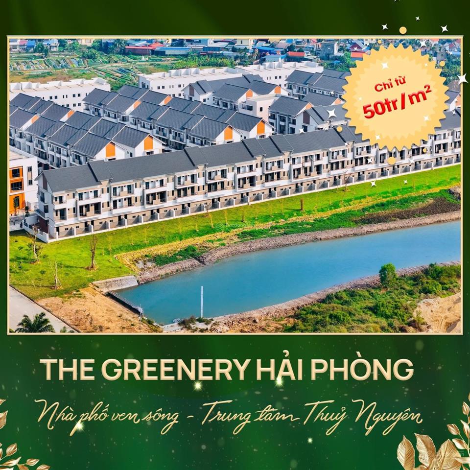 Bán nhà liền kề view sông siêu đẹp tặng thêm sân vườn 50m2 phía sau . giá chỉ từ 70tr/m2