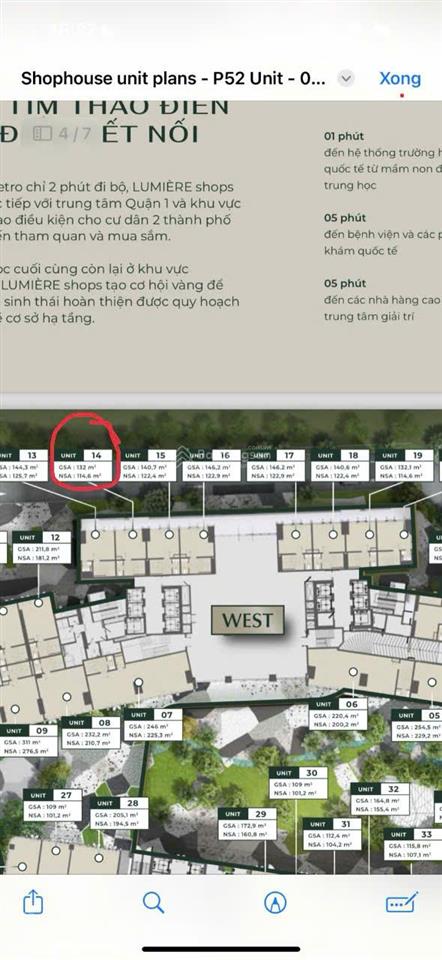 Chính chủ bán shophouse west 14 lumiere riverside  võ nguyên giáp  đã có sổ  giá 25 tỷ