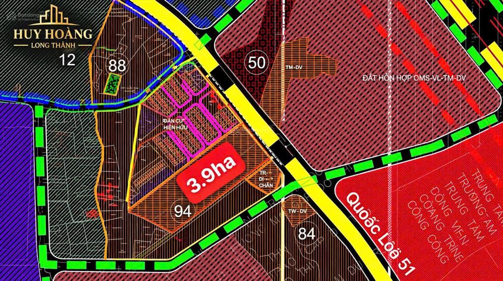 Bán 3,9ha mặt tiền quốc lộ 51 gần sân bay long thành  kết nối đường 25c