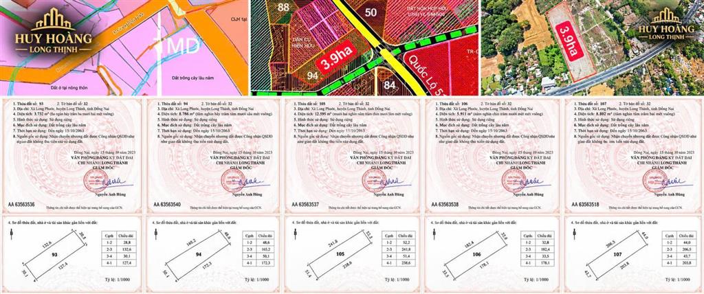 Bán 3,9ha mặt tiền quốc lộ 51 gần sân bay long thành  kết nối đường 25c