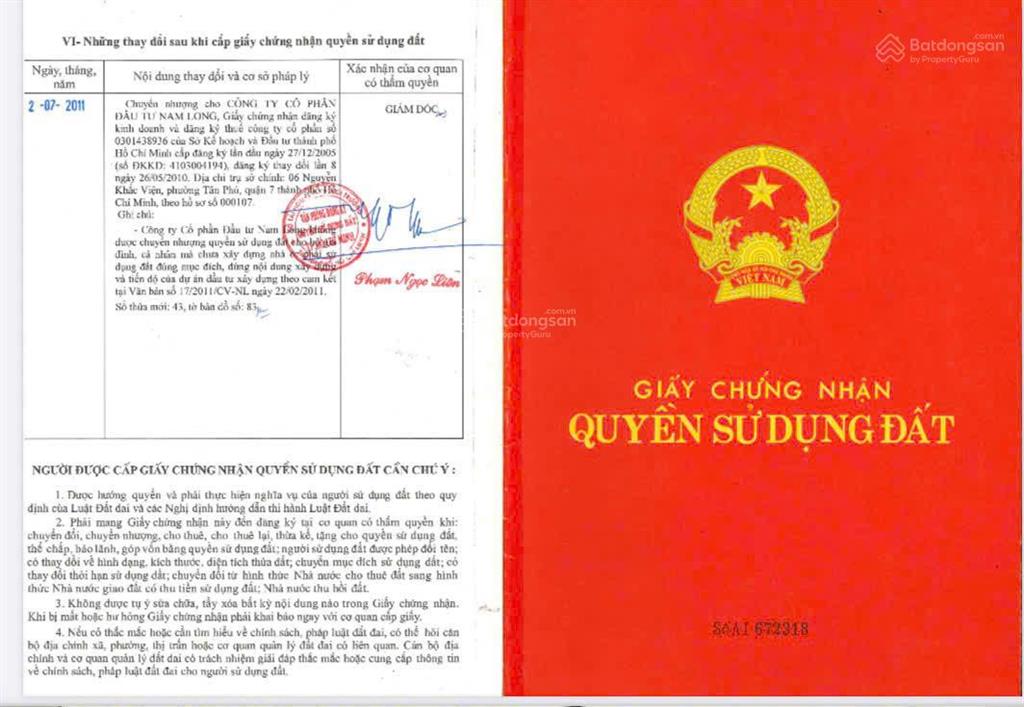 Bán đất nền biệt thự nam long trần trọng cung q.7, đất trống, 196.5m2 giá 26 tỷ,  0901 424 ***