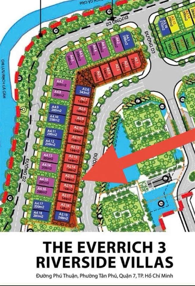 Bán nhanh đất nền dự án everich 3 đối diện chung cư, 8x18m, giá 21 tỷ, hướng bắc,  0901 424 ***