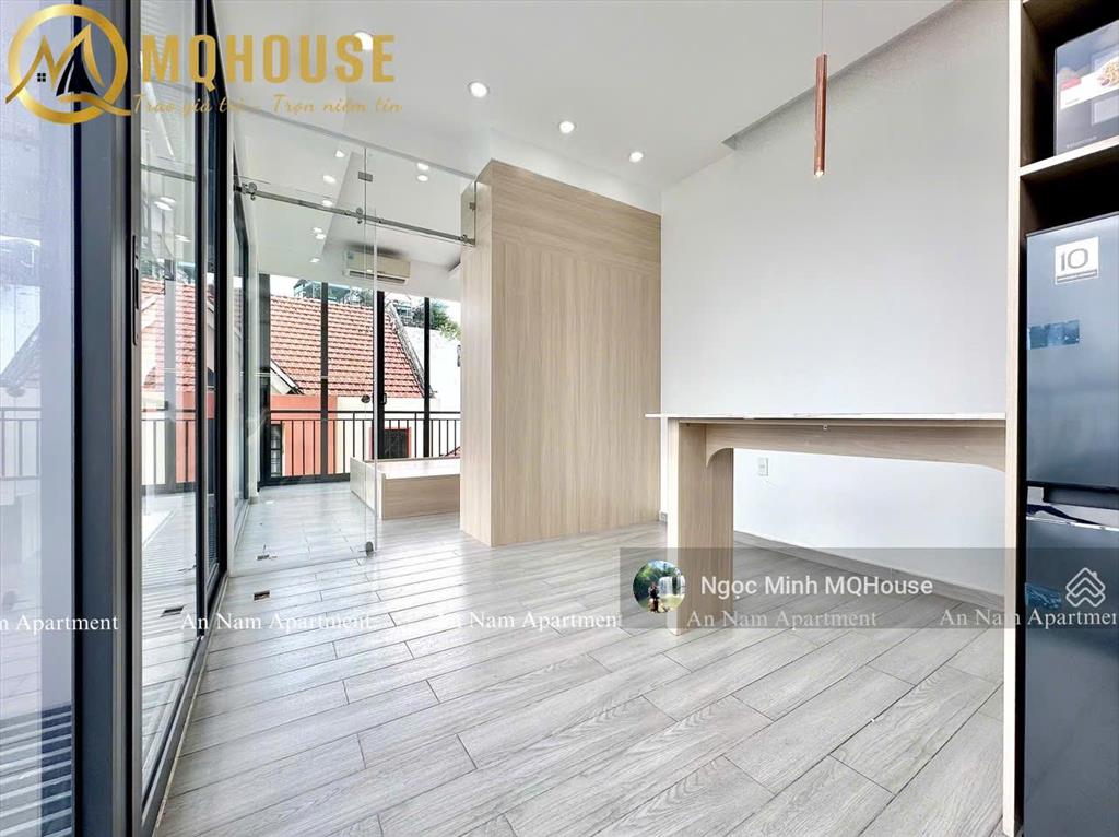 Studio 1pn  tách bếp ban công rộng 45m2 siêu mới. nhà có thang máy hầm xe, ở liền được. chỉ 8tr5