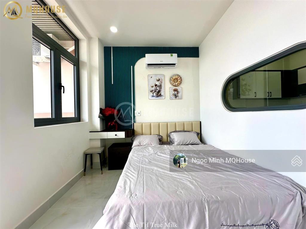 Khai trương nhà mới xây 100%, căn hộ 1pn tách bếp. nội thất đầy đủ, mg riêng. có bãi oto ngay nhà