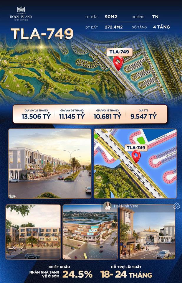 Chỉ 3,3 tỷ vốn tự có  sở hữu ngay siêu phẩm view golf hướng tây nam vinhomes vũ yên