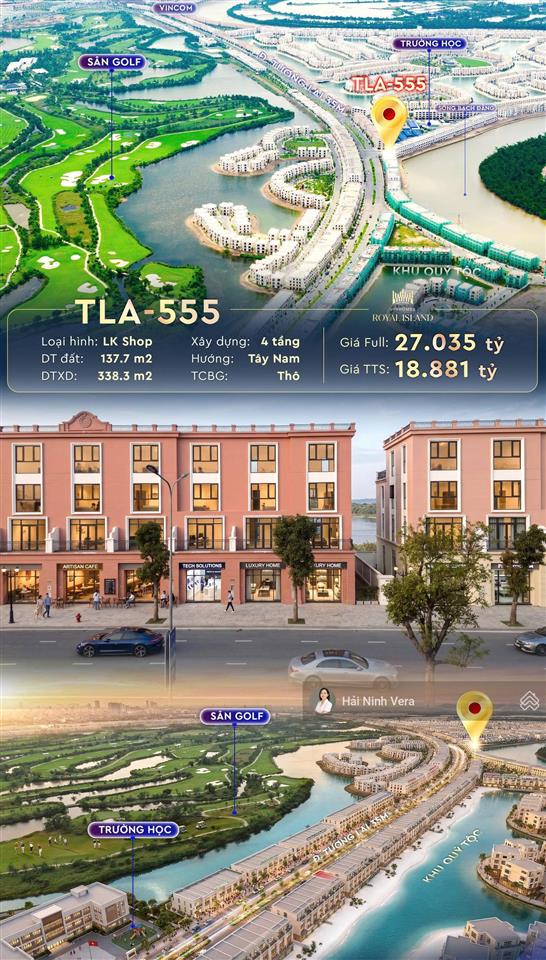 Bán shophouse vinhomes vũ yên 137,7m² sau nhà là sân vườn riêng view sông bạch đằng giá tốt