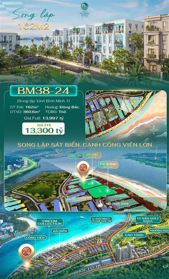 Bán căn biệt thự song lập ngay gần công viên mà giá chỉ hơn 13 tỷ sở hữu 162m2 quá đẹp