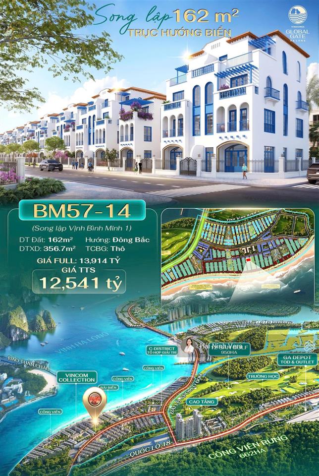 Bm57  14 song lập đông bắc, gần biển giá tốt tại vinhomes hạ long xanh