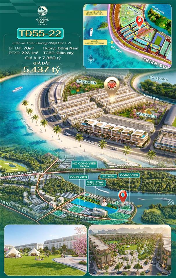 Tđ5522 liền kề đông nam gần biển, cạnh hồ, sát công viên giá tốt