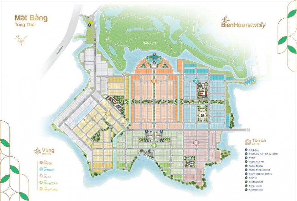 Bán đất nền dự án tại biên hòa new city, 2,1 tỷ, 100m2 ngay công viên, bến du thuyền, cluphouse