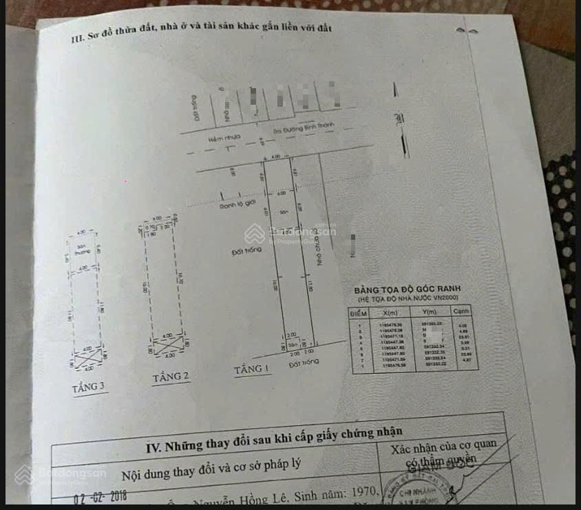 Chính chủ bán đc 257/29 vị trí kinh doanh đường bình thành dt 4 x 29m kết cấu 1 tr 2 lầu gía 7.5 tỷ