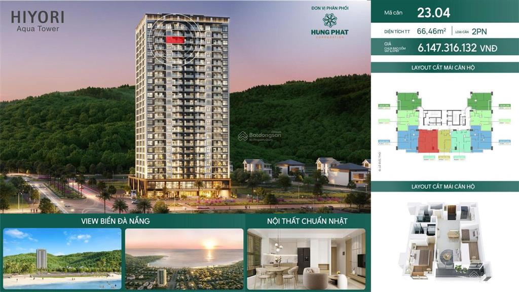 Mở bán căn 2304 căn hộ 2 phòng ngủ trực diện biển giá gốc