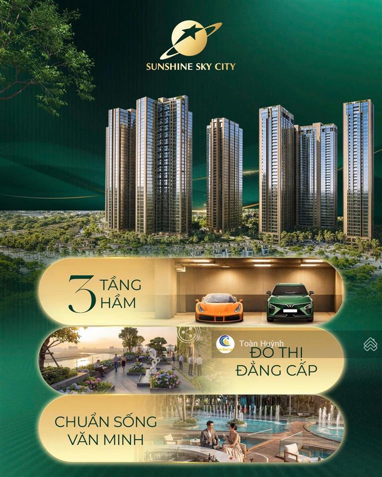 Bán căn hộ 2pn sunshine sky city quận 7, 78m2, view phú mỹ hưng, giá 6.5 tỷ