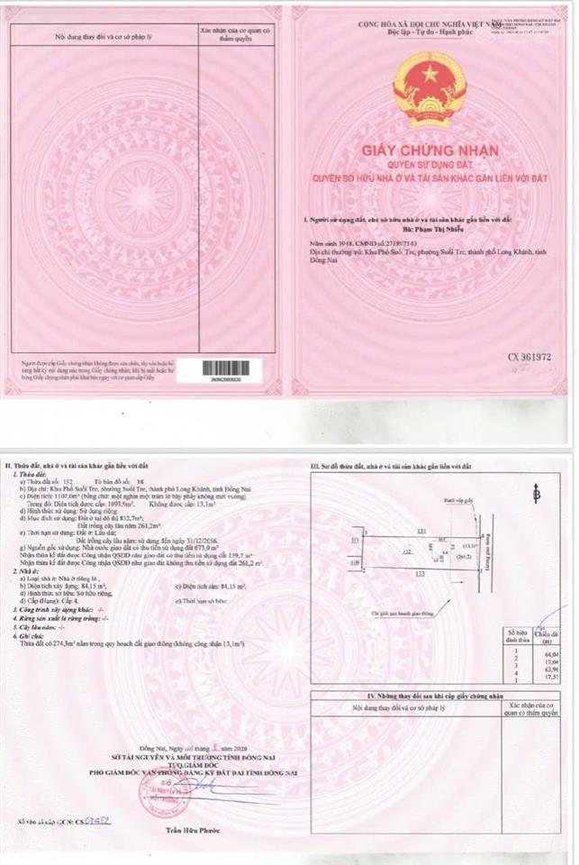 Bán gấp lô đất mặt tiền đường suối tre  bình lộc