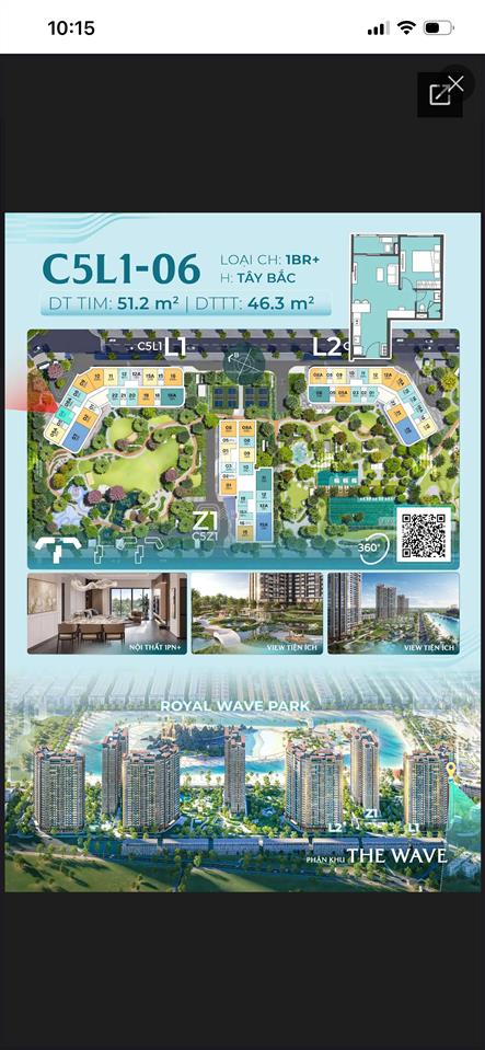 Tôi cần bán căn hộ 1pn + cđt masteri grand coast oceanpark 2 dt 47.6m2 giá 2.8tỷ.  0942 263 ***