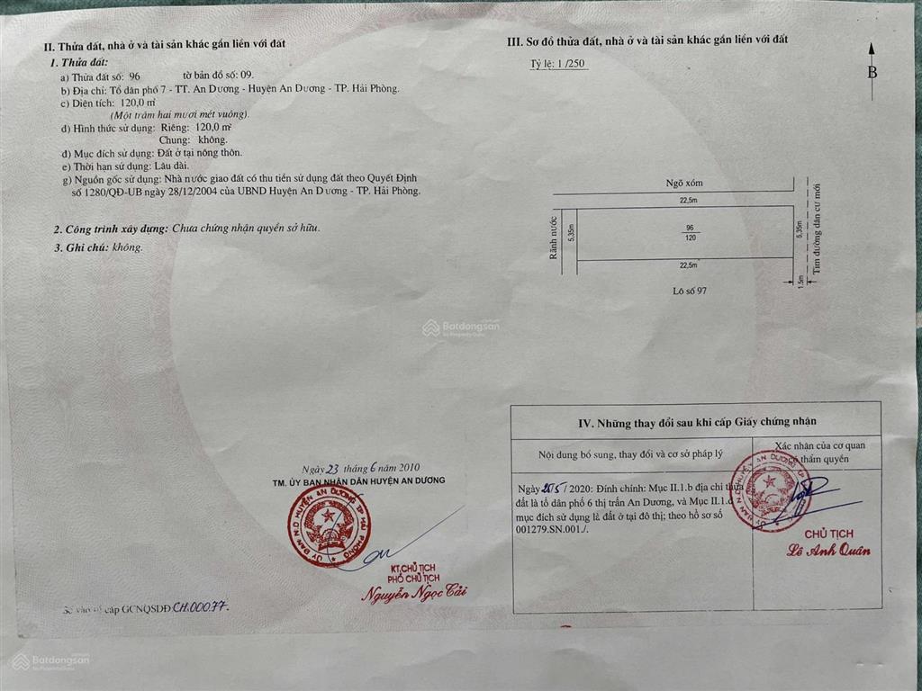 Lô góc chung cư tổ 6 thị trấn an dương
