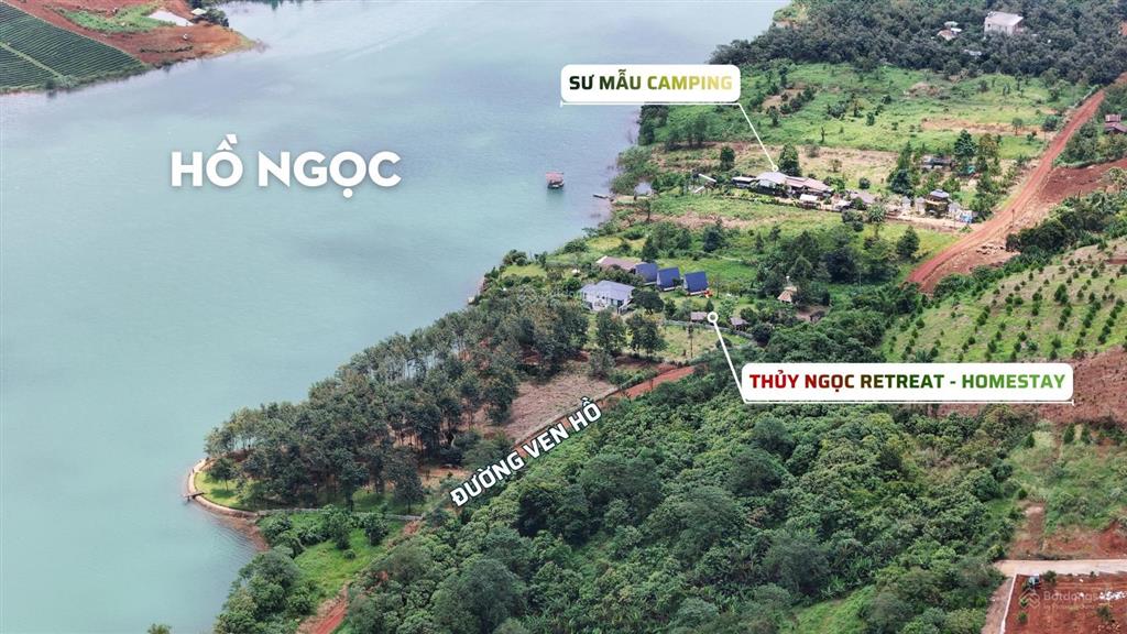 Đất view hồ ngọc bảo lộc  622.4m2 (10 x 62) có sẵn 300m thổ cư, view trực diện hồ, gần homestay