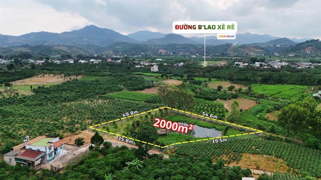 2 sào đất gần đường b'lao xê rê phường 3 bảo lộc chỉ 1.2 tỷ