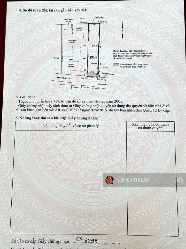 Bán lô đất siêu đẹp ngang 5m ngay thới an thông xe tải quan 12