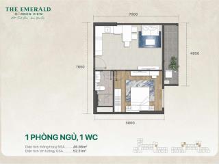 Suất nội bộ chỉ 285tr sở hữu ngay 1 phòng ngủ 1wc dt 52,3m² , view hồ bơi vô cực . 0941 556 ***