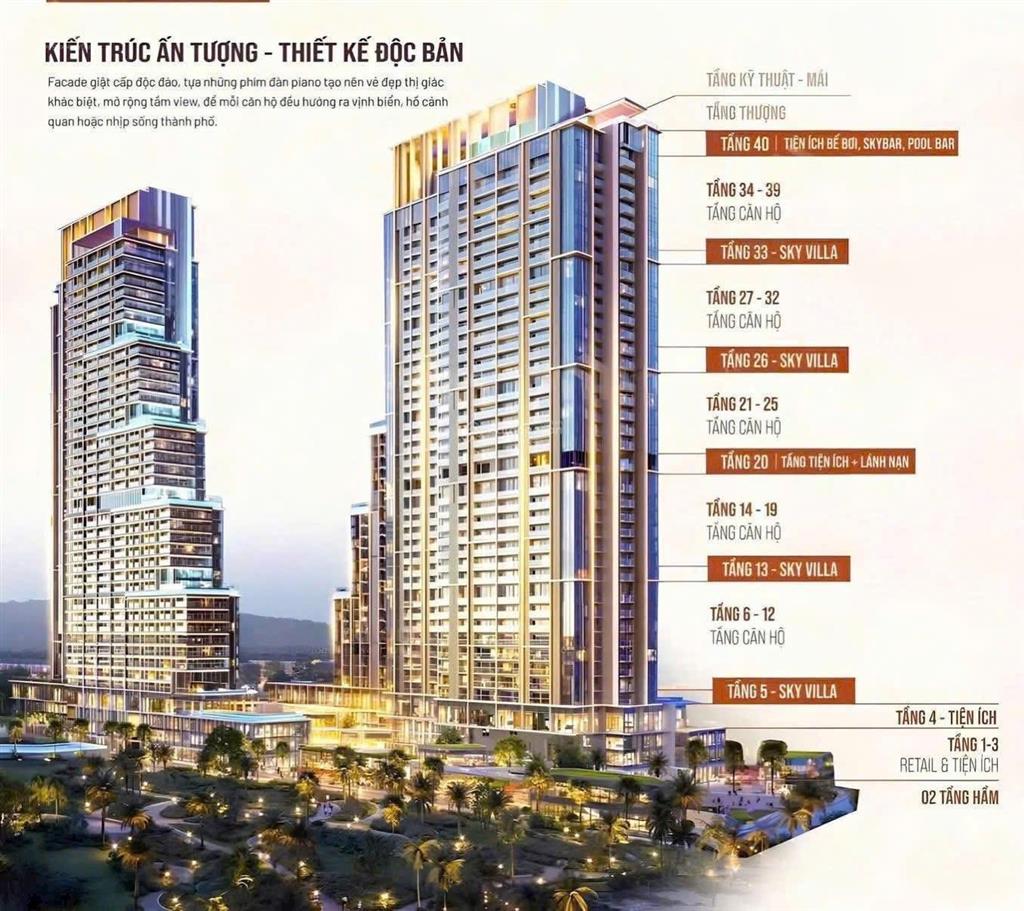 Căn 1pn view hồ nhạc nước tòa m aria bay