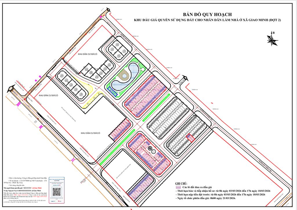 Bán đất khu đấu giá cho dân làm nhà ở xã giao minh, 100m2, đông nam, mặt đường đôi, chỉ 2,3 tỷ