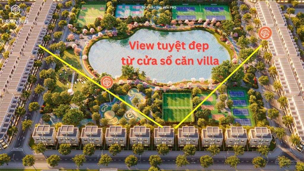 Biệt thự hồ, 59.33triệu/m2  hấp dẫn chưa từng có tại tây bắc sg