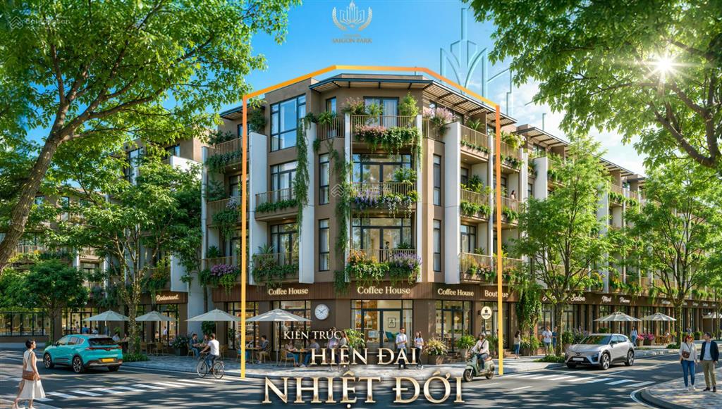 Siêu phẩm góc đại lộ công viên 42m, 4 tầng view trực diện nhánh sông sài gòn
