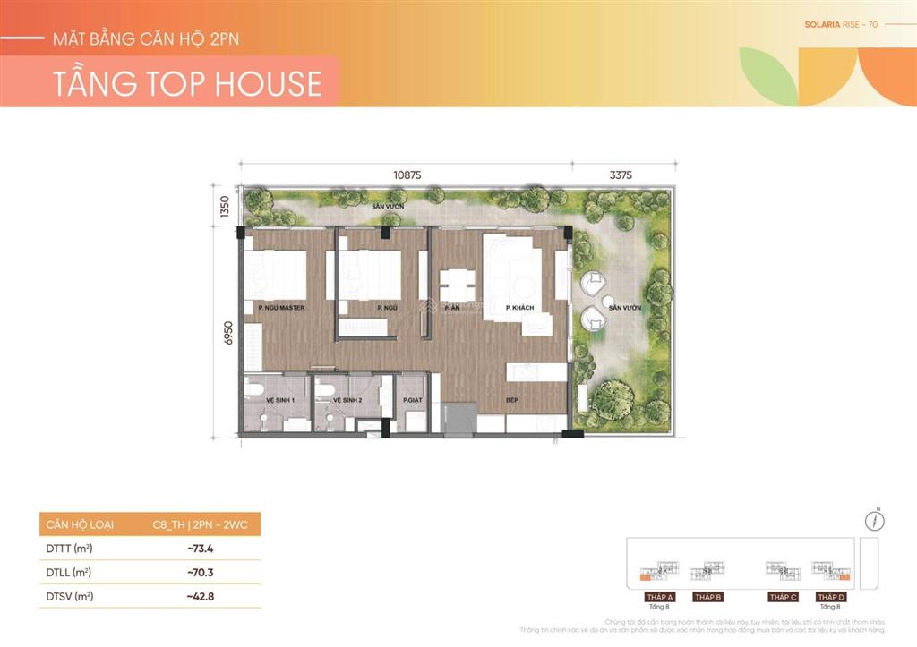 Chuyển nhượng giá vốn căn hộ phiên bản giới hạn, căn tophouse solaria rise tại waterpoint