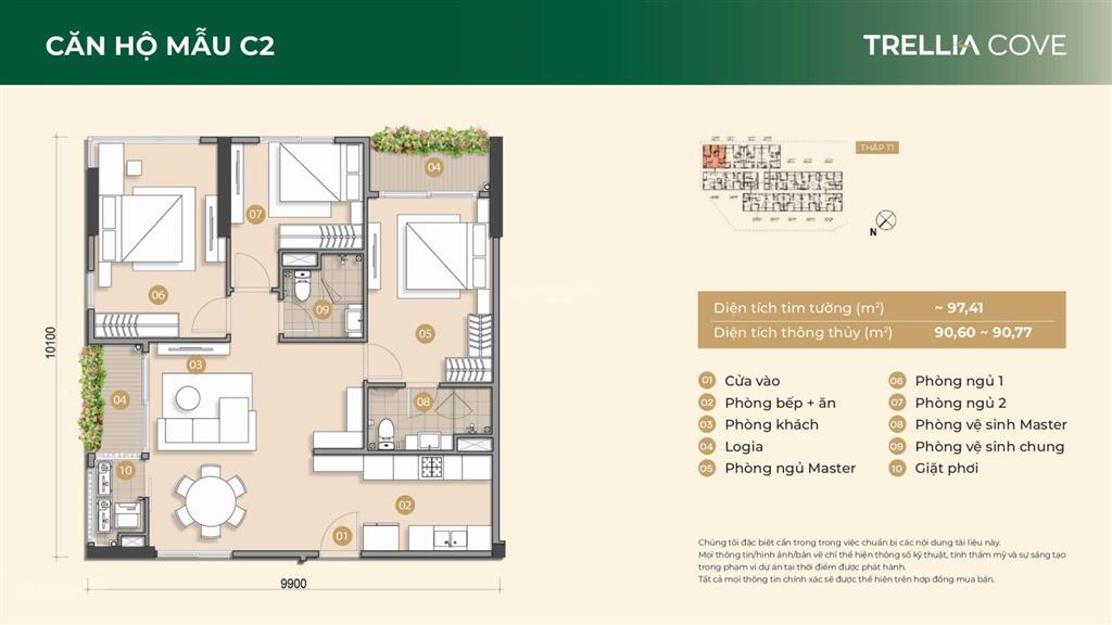 Bán căn hộ 3pn trellia cove tại mizuki park, vị trí đẹp, trực tiếp chủ đầu tư, miễn phí quản lí