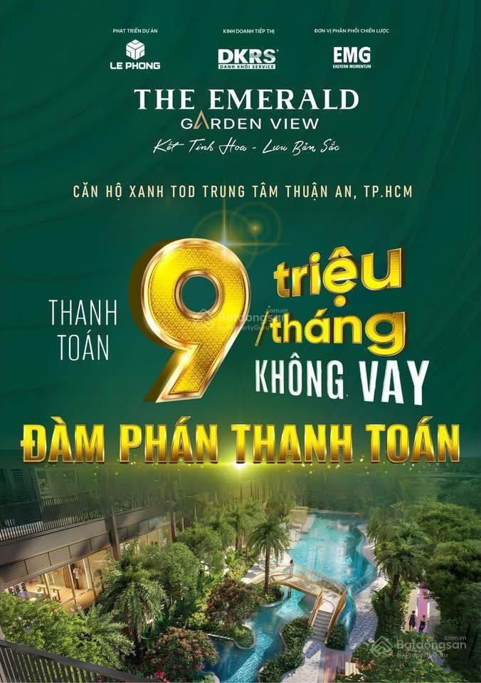 The emerald garden view hcm chỉ 9tr/tháng, không vay/ căn hộ cho người trẻ làm việc hcm