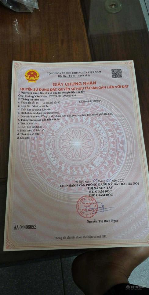 Bán gấp đất tại phố phú hà, ngô quyền, sơn tây, 5,8tỷ, 70m2
