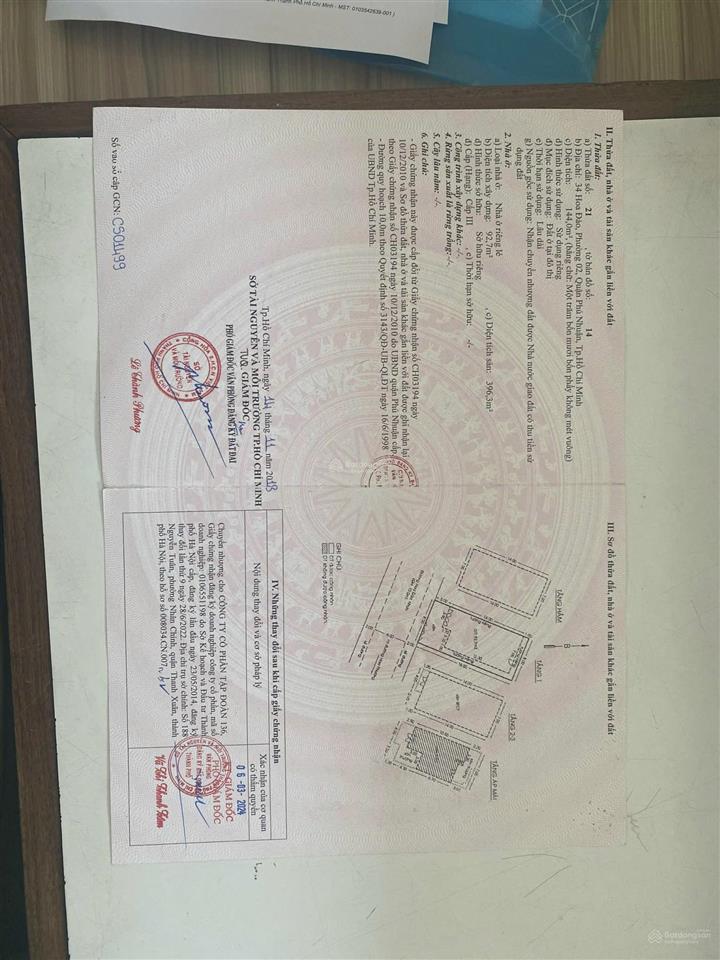 Bán nhà 34 hoa đào, p.2, quận phú nhuận , 8 x 18m giá 65 tỷ