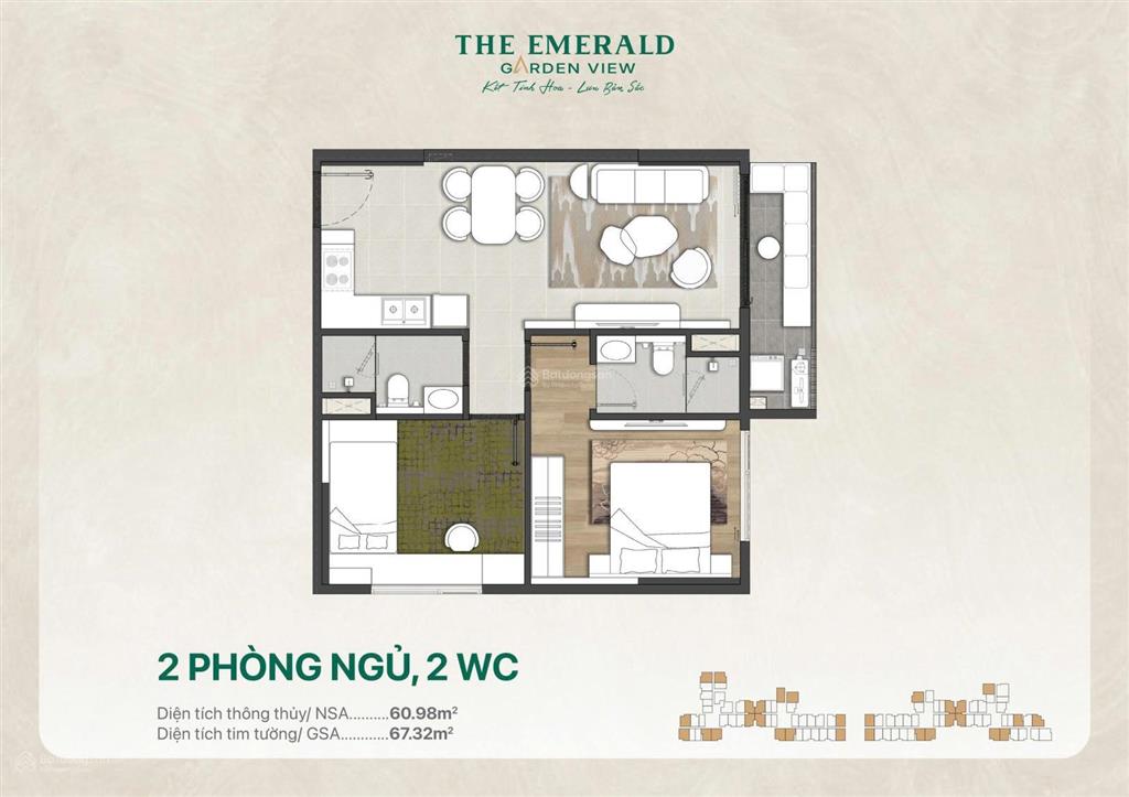 Giỏ hàng đẹp the emerald garden view, giá bán 36 triệu/m2, thanh toán chỉ 9 triệu đồng/tháng