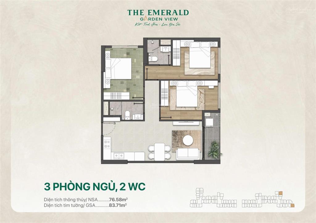 Giỏ hàng đẹp the emerald garden view, giá bán 36 triệu/m2, thanh toán chỉ 9 triệu đồng/tháng