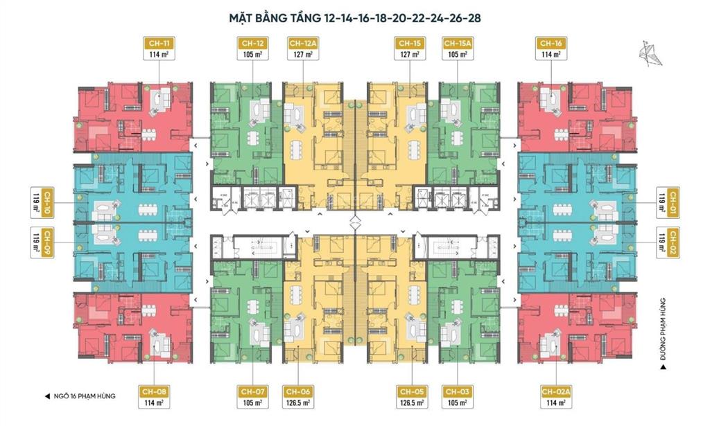 Bán ch capital elite, 14tỷ, 114m2, view đẹp tại phạm hùng, mỹ đình 2, nam từ liêm, hn