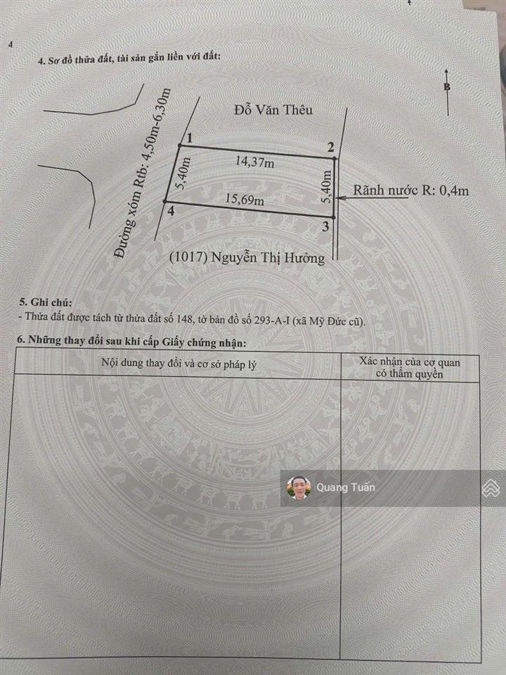 Bán đất tại mỹ đức, an lão, hải phòng giá siêu hời 1,3 tỷ, 80,6m2