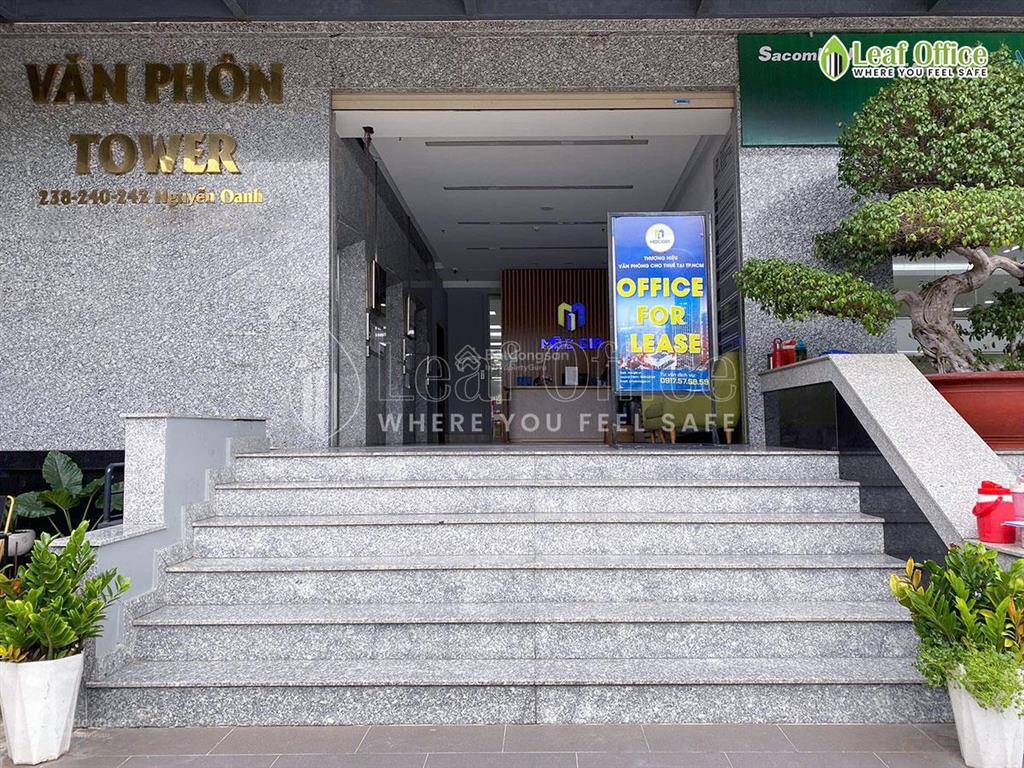 Văn phòng cho thuê gò vấp dt lớn 500m2  tòa nhà mộc gia, mặt tiền nguyễn oanh đường lớn, view đẹp
