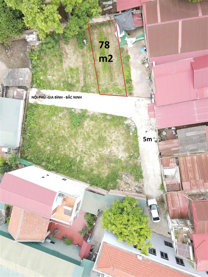 Cơ hội vàng! đất nội phú, gia bình 78m, ô tô vào đất, gần sân bay quốc tế gia bình