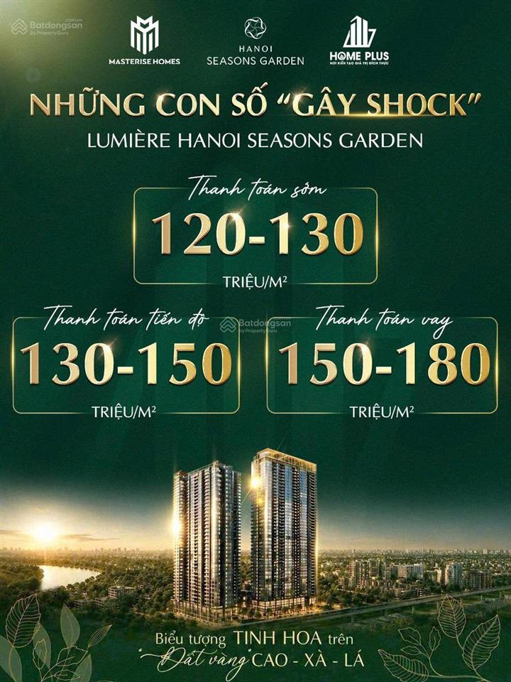 Masteri cao xà lá mức giá đang tốt nhất tại khu vực thanh xuân  chỉ 120 triệu/m2